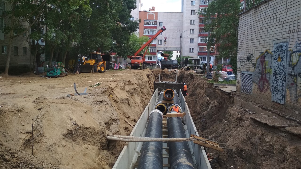 «Квадра» заменила на пр-те Гагарина, улицах Ново-Киевской и Нормандии-Неман почти 1,5 км трубопроводов